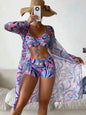 Trendy 3-Piece Bikini Set with Cardigan - Perfect for Summer Beach Style! CJ