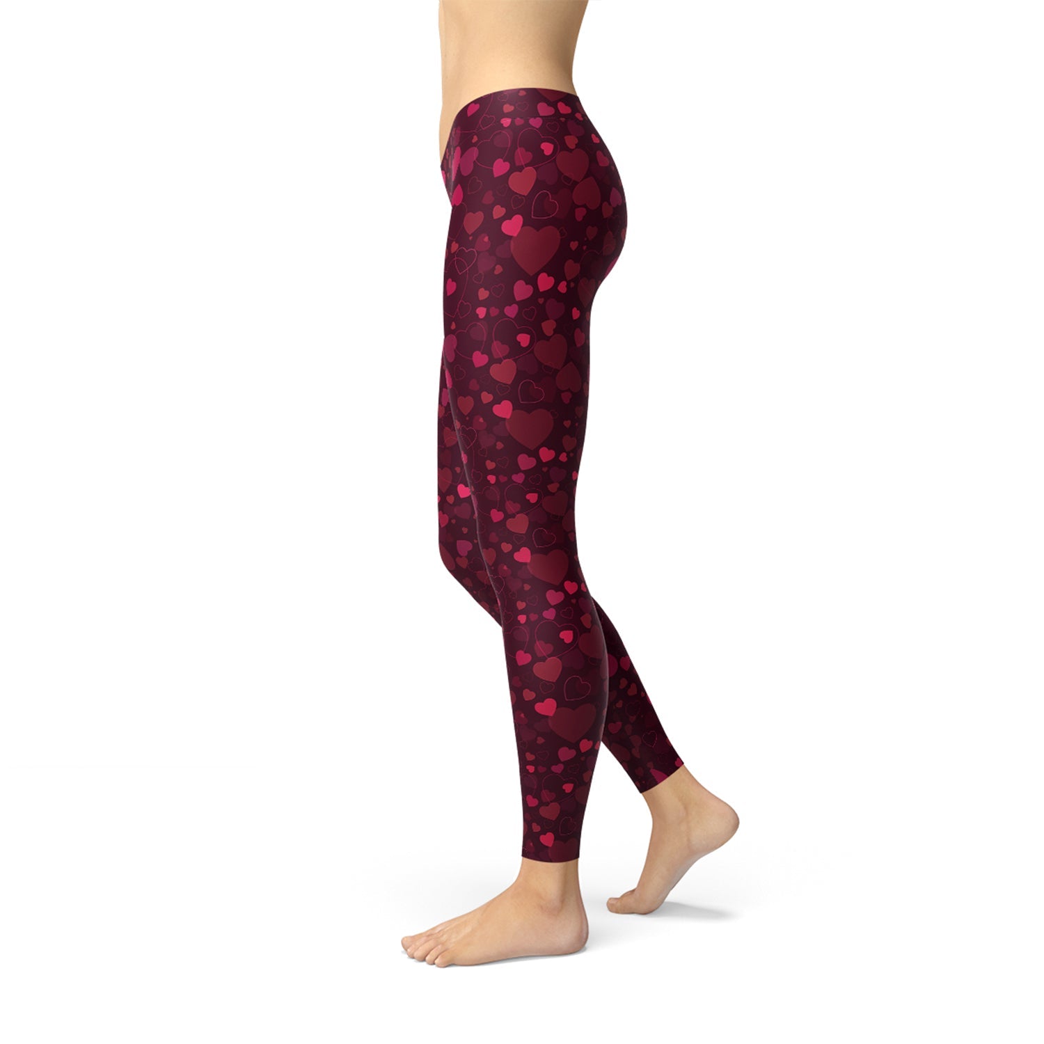 Hearts on Hearts Red Leggings Maroon Sooty