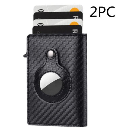 AirTag Wallet Anti Theft Bullet Card Bag Multi-functional Rfid Card Holder Men's Leather Slim Wallets For Airtag Air Tag A&S Collection