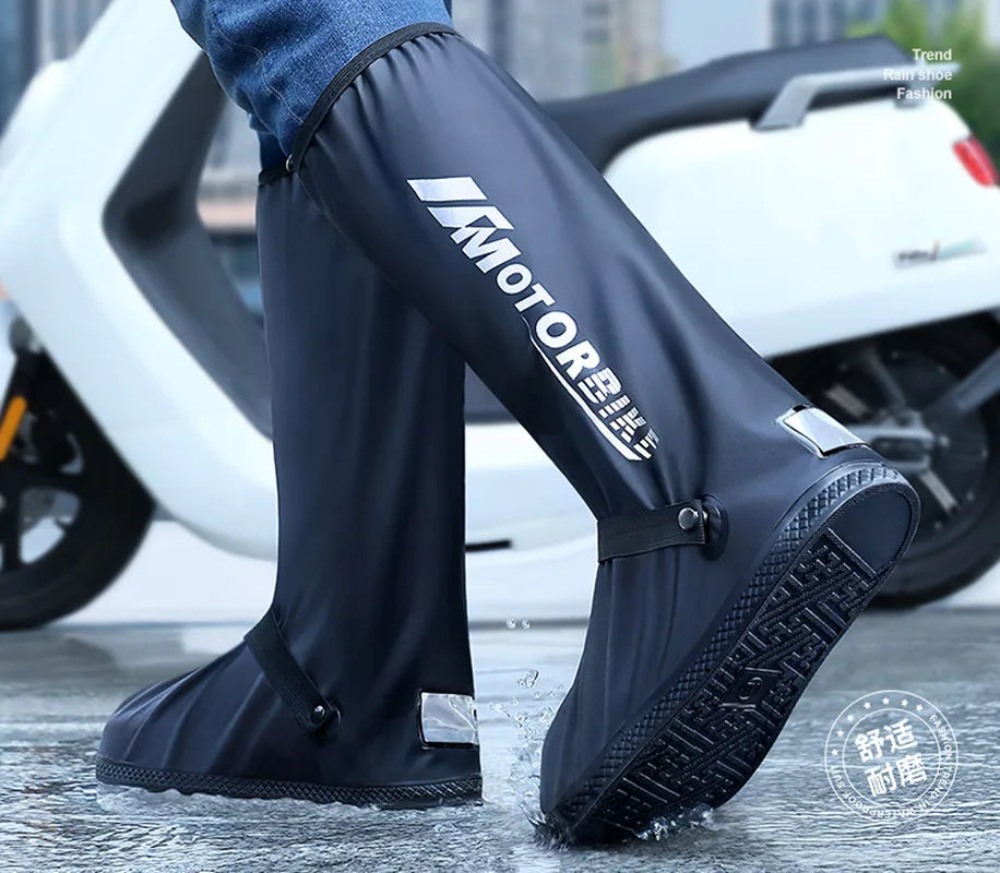 High Tube Rain Shoe Covers Hot Sell Creative Waterproof Reusable Motorcycle Cycling Bike Rain Boot Rainproof Shoes Cover A&S Collection