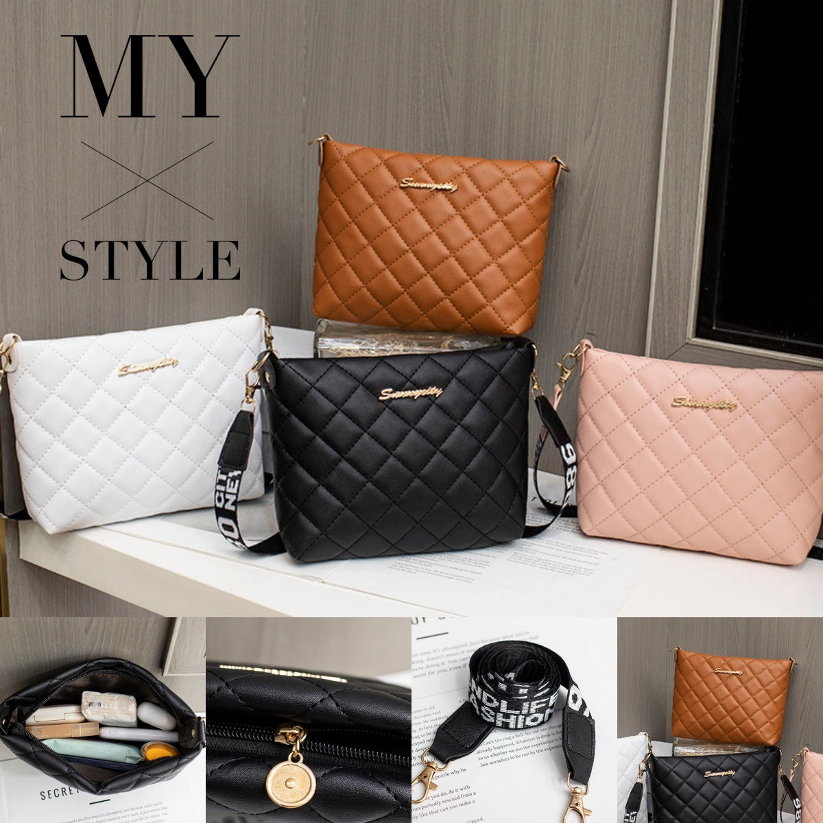 Trendy Small Messenger Bag for Women: Elegant Lingge Embroidery Design with Fashionable Chain Strap – Perfect Ladies’ Crossbody Purse for Everyday Style CJ