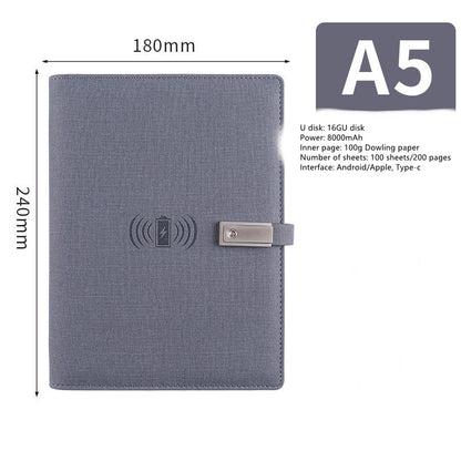 Multifunctional Power Bank Notepad With U Disk Business Suit