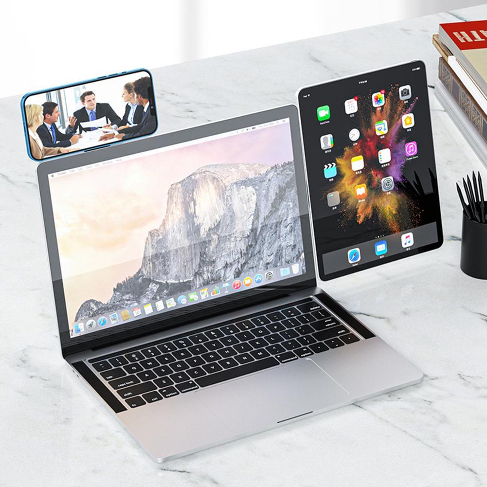 Adjustable Magnetic Laptop Side Clip | Foldable Dual-Screen Phone & Tablet Holder for Monitor Expansion CJ