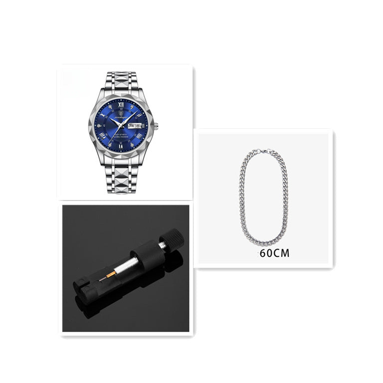 Men's Waterproof Double Calendar Luminous Quartz Watch A&S Collection