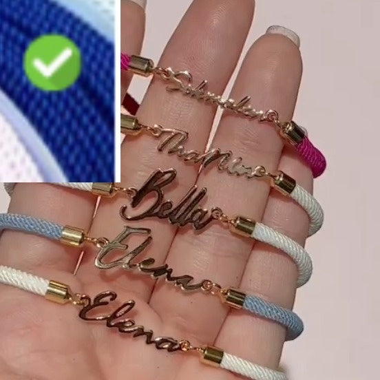Personalized Colorful Rope Chain Custom Name Bracelet Personalized Adjustable Name Jewelry For Girls A&S Collection