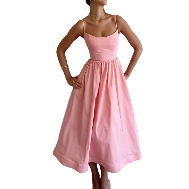 Fresh Solid Color Suspender Dress - Perfect for Sweet and Sexy Summer Style! CJ