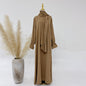 All flared sleeve dress- This elegant, long-sleeved dress features a sophisticated high neck with a draped scarf detail, perfect for a refined look. A&S Collection