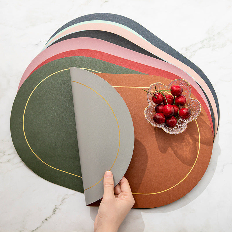 Elegant Double-sided Leather Mat: Thickened, Anti-Skid, and Heat-Resistant - Perfect for Protecting Your Table and Enhancing Dining Experiences A&S Collection