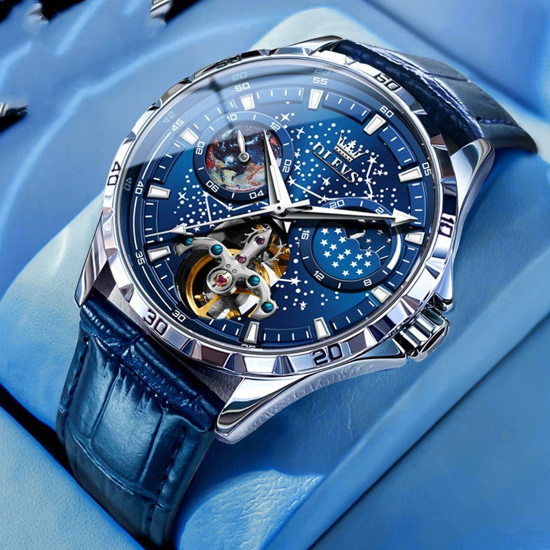 Fashion Starry Sky Mechanical Watch Business Hollow Waterproof Men A&S Collection