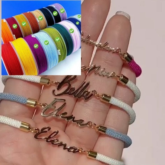 Personalized Colorful Rope Chain Custom Name Bracelet Personalized Adjustable Name Jewelry For Girls A&S Collection