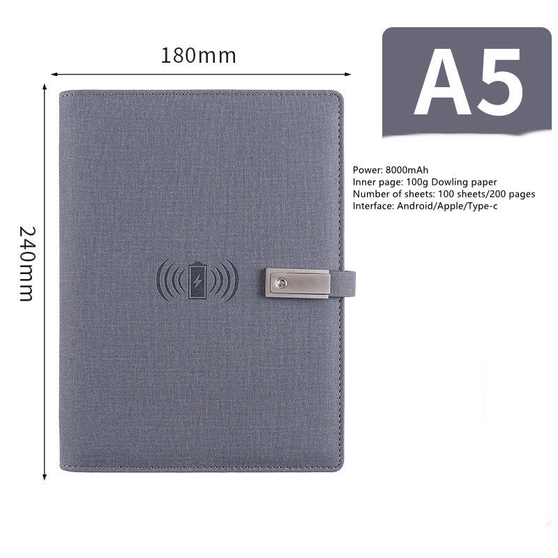 Multifunctional Power Bank Notepad With U Disk Business Suit