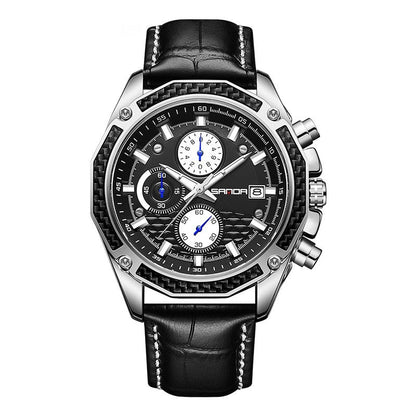 Quartz Strap Calendar Three Eyes And Six Needles Men's Watch A&S Collection