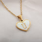 26 Letter Heart-shaped Necklace White Shell Love Clavicle Chain Fashion Personalized Necklace For Women Jewelry Valentine's Day A&S Collection