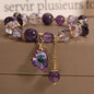 Purple Heart Crystal Bracelet Fashion Elegant Natural Amethyst Jewelry.