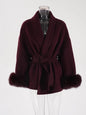 Luxurious double-sided fox hair wool coat, perfect for chic, feminine style. A&S Collection