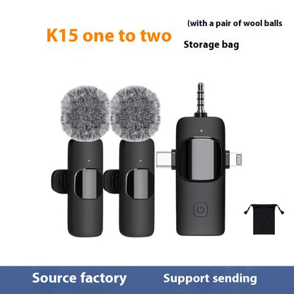 Wireless Collar Clip Microphone - 3-in-1 Design with Multi-Connector & 35-Hole Superior Sound Quality CJ