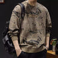 Round Neck Print Sweatshirt Long Sleeve Men's A&S Collection