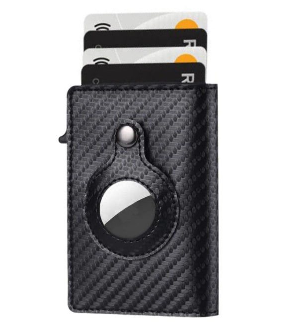 AirTag Wallet Anti Theft Bullet Card Bag Multi-functional Rfid Card Holder Men's Leather Slim Wallets For Airtag Air Tag A&S Collection