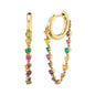 S925 Silver needle selling wind color earrings pendant female retro style studded with zircon earrings A&S Collection