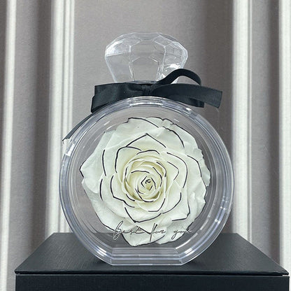 Natural Eternal Flower Ornaments Transparent Cover Dried Rose Gift Box For Christmas New Year Valentine's Day Home Decor A&S Collection