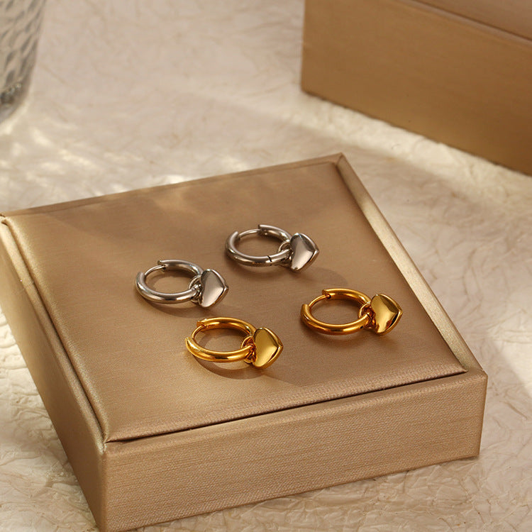 Titanium steel love round line earrings stainless steel earrings  version fashion simple earbone le sales A&S Collection