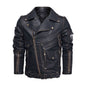 Motorcycle Leather Jacket, Punk Style PU Jacket A&S Collection