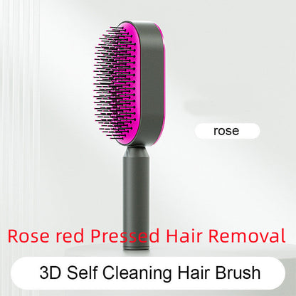 Self Cleaning Hair Brush For Women One-key Cleaning Hair Loss Airbag Massage Scalp Comb Anti-Static Hairbrush CJ