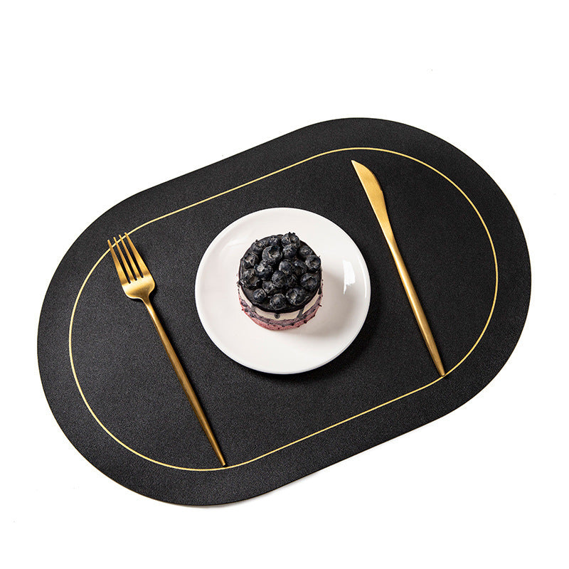 Elegant Double-sided Leather Mat: Thickened, Anti-Skid, and Heat-Resistant - Perfect for Protecting Your Table and Enhancing Dining Experiences A&S Collection