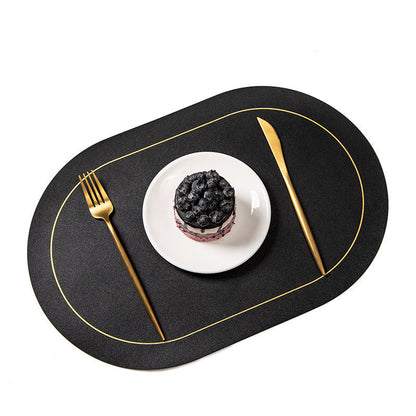Elegant Double-sided Leather Mat: Thickened, Anti-Skid, and Heat-Resistant - Perfect for Protecting Your Table and Enhancing Dining Experiences A&S Collection