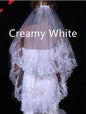 Bridal Sequined Polyester Veil Face Cover Two Layers Lace Sideband A&S Collection