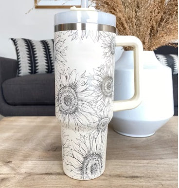 40 Oz Tumbler With Handle Straw Insulated, Stainless Steel Spill Proof Vacuum Coffee Cup Tumbler With Lid Tapered Mug Gifts For Valentine Lover Suitable For Car Gym Office Travel A&S Collection