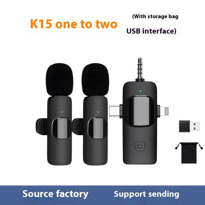 Wireless Collar Clip Microphone - 3-in-1 Design with Multi-Connector & 35-Hole Superior Sound Quality CJ