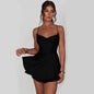 Elegant Satin Suspender Dress with Lace-Up Back - Perfect for Chic and Sexy Looks! CJ