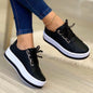 Elegant Ribbon Lace-Up Platform Sneakers for Women: Fashion-Forward Flats for Effortless Style A&S Collection