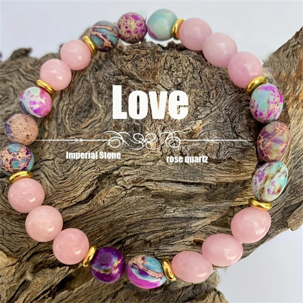 Natural Stone Pink-Red Zebra Tree of Life Bracelet - Perfect Gift for Big & Little Sisters, Girls, and Boys CJ