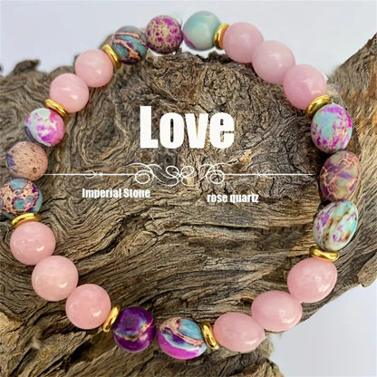 Natural Stone Pink-Red Zebra Tree of Life Bracelet - Perfect Gift for Big & Little Sisters, Girls, and Boys CJ