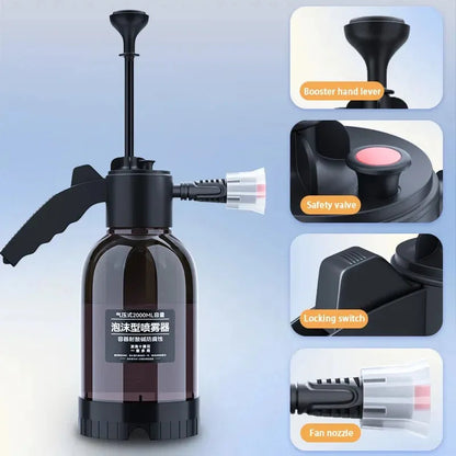 2L Hand Pump Foam Sprayer: Versatile Gardening and Cleaning Tool with Snow Foam Gun Nozzle and Pressure Relief Valve A&S Collection