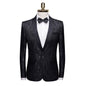 Men's fashion floral small suit jacket with shawl collar, slim-fit party wear, groom suit, singer coat, performance wear. A&S Collection