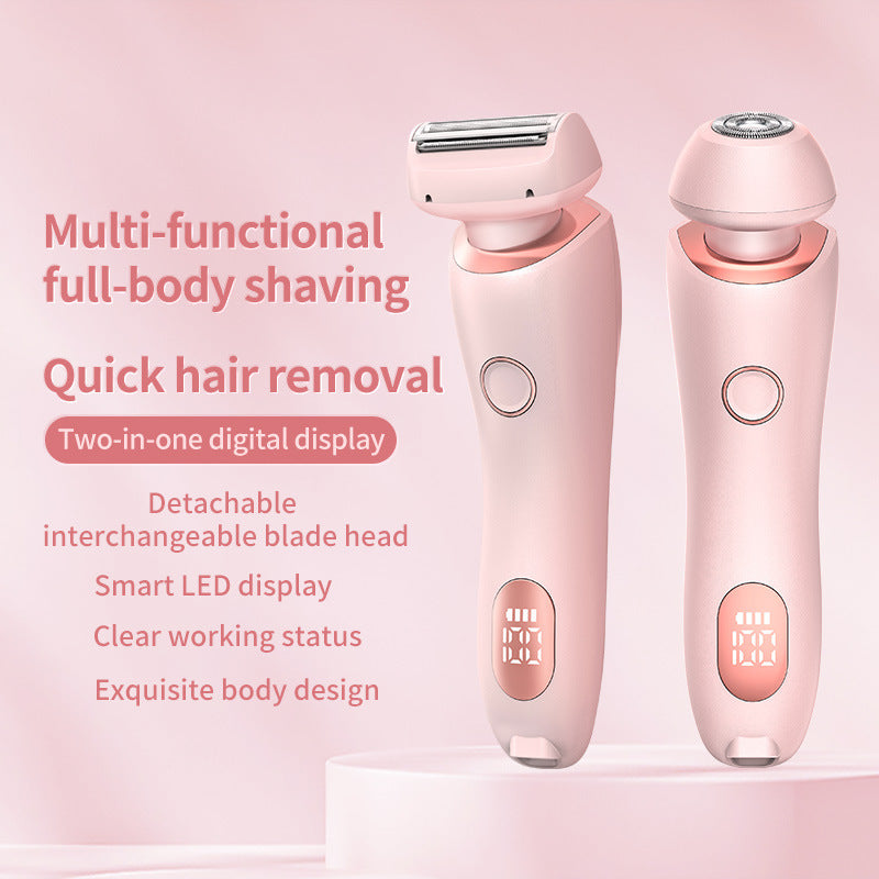 2 In 1 Hair Removal Epilator USB Rechargeable Trimmer Women Body Razor Face Leg Armpit Bikini Hand Pubic Shaver Hair Remover A&S Collection