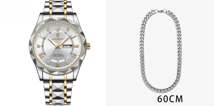 Men's Waterproof Double Calendar Luminous Quartz Watch A&S Collection