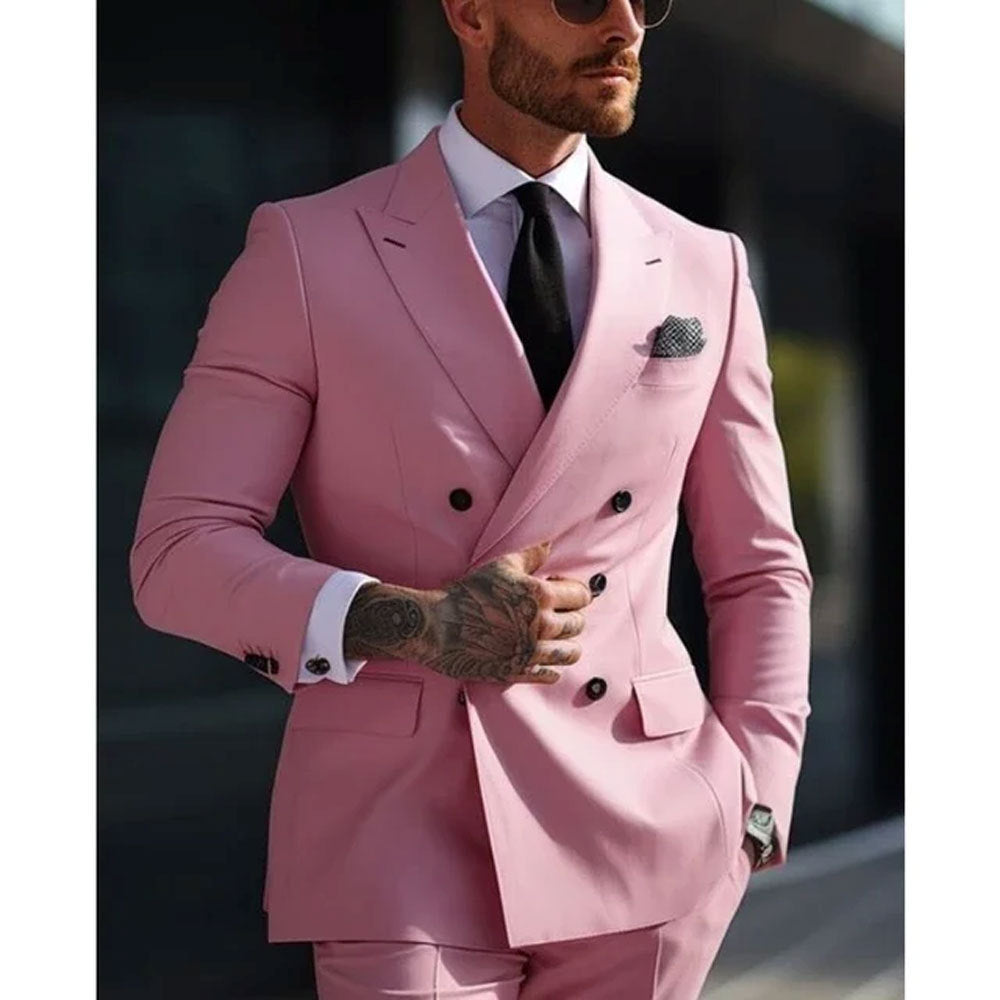 Men's Two-piece Suit Korean Style Slim Fit Business Best Man Casual Suit A&S Collection