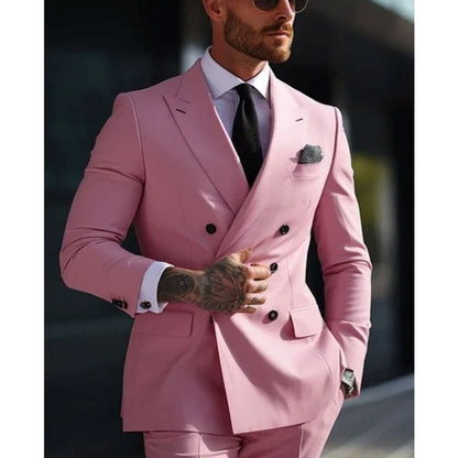 Men's Two-piece Suit Korean Style Slim Fit Business Best Man Casual Suit A&S Collection