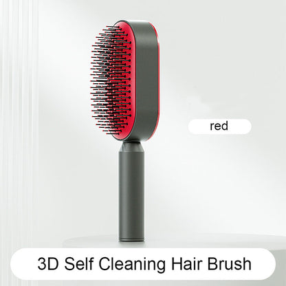 Self Cleaning Hair Brush For Women One-key Cleaning Hair Loss Airbag Massage Scalp Comb Anti-Static Hairbrush CJ