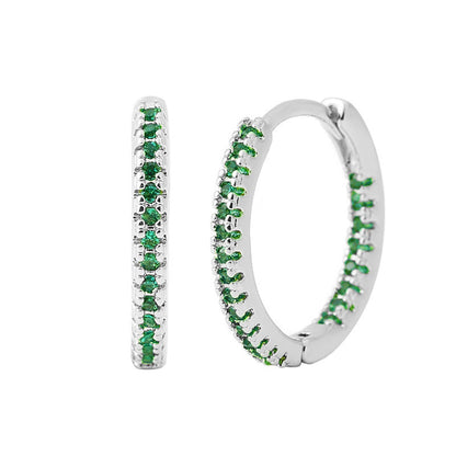 Elegant Multicolor Zircon Circle Ear Clip Earrings for Women – Perfect Fashion Accessory for Any Occasion CJ