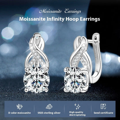 Light Luxury Moissanite Twist Earrings For Women A&S Collection