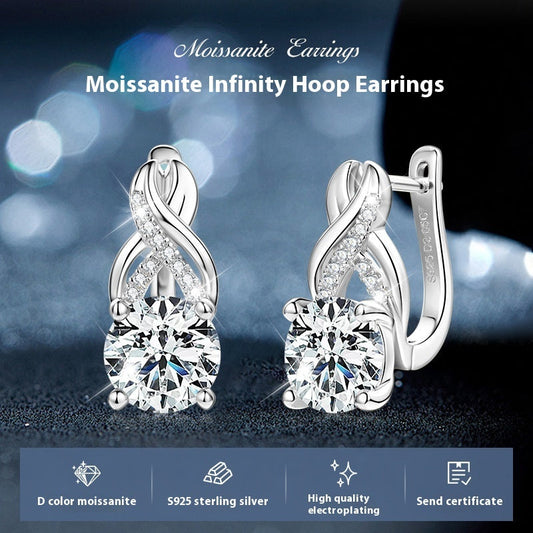 Light Luxury Moissanite Twist Earrings For Women A&S Collection