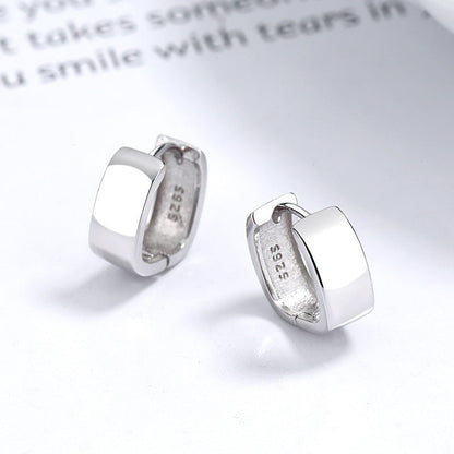 925 sterling silver geometric square earrings simple female personality cold wind le 18k gold earrings jewelry A&S Collection
