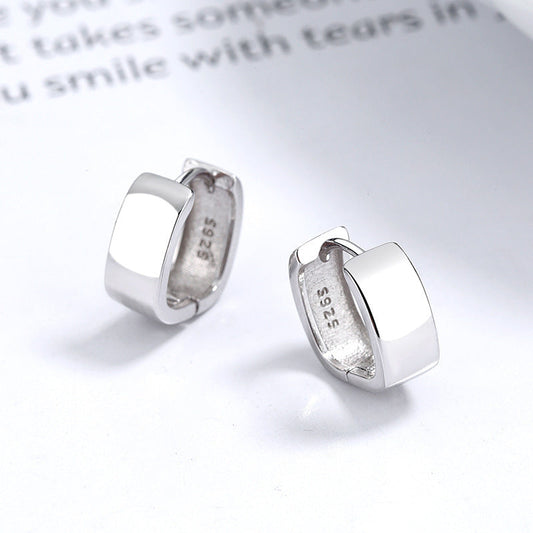 925 sterling silver geometric square earrings simple female personality cold wind le 18k gold earrings jewelry A&S Collection