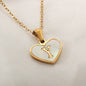 26 Letter Heart-shaped Necklace White Shell Love Clavicle Chain Fashion Personalized Necklace For Women Jewelry Valentine's Day A&S Collection