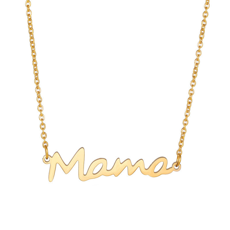 Europe and the United States cross-border hot Mama stainless steel letter necklace Mother's Day series women accessories manufacturers wholesale A&S Collection